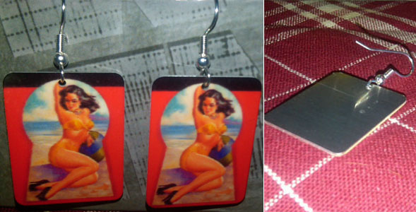 Dangle Earrings by Jim Spinx- Keyhole Beach Pin Up