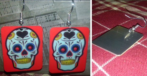 Dangle Earrings by Jim Spinx- Sugar Skull