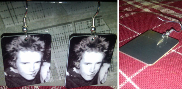 Dangle Earrings by Jim Spinx- Johnny Rotten