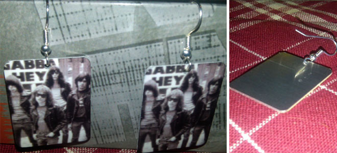 Dangle Earrings by Jim Spinx- Ramones Band Pic