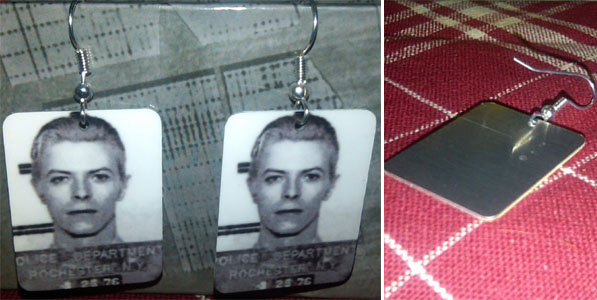 Dangle Earrings by Jim Spinx- Bowie Mugshot