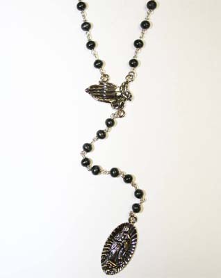 Rosary Virigin Mary Necklace by Rock Rebel
