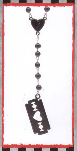 Razor Blade Rosary Necklace by Rock Rebel