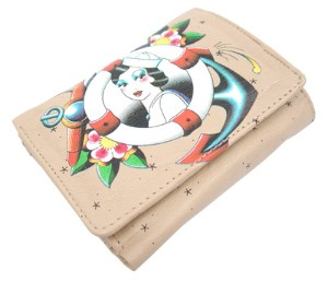 Show product details for Vinyl Tri Fold Wallet by NookArt- Salty Sailor Girl (Sale price!)