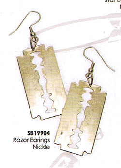 Show product details for Earrings by  Switchblade Stiletto - Razorblades