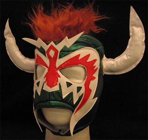 Lucha Libre Wrestling Mask- Sicosis (Green/Red)