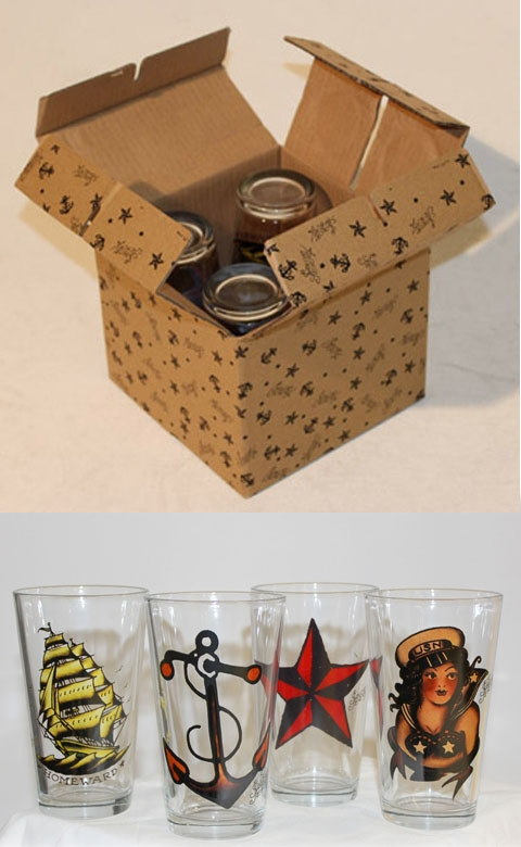 Nautical Pint Glass Set by Sailor Jerry