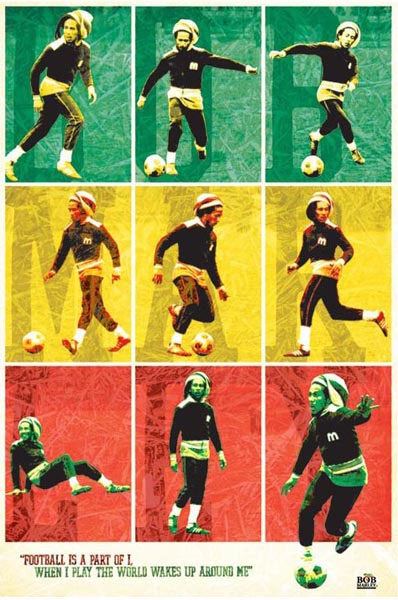 Bob Marley- Soccer Collage poster 