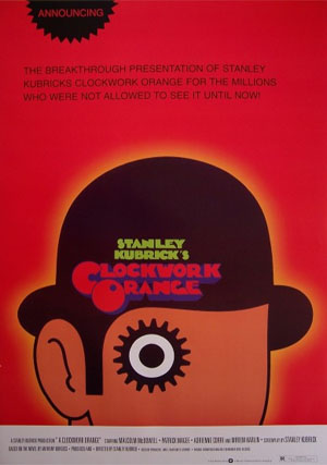 Clockwork Orange- Cartoon Bowler poster