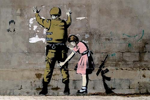 Banksy- Girl & Soldier poster