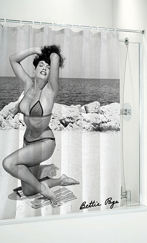 Bettie Page Shower Curtain by Sourpuss