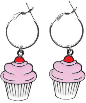 Hoop Earrings by Sourpuss- Cupcakes - SALE