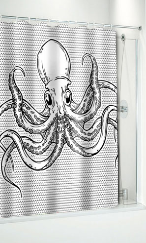 Octopus Shower Curtain by Sourpuss