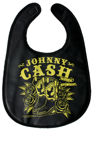 Johnny Cash- Walk The Line vinyl bib by Sourpuss