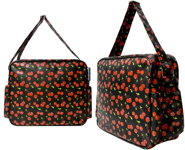 Cherries PVC diaper bag by Sourpuss (Can be used as a carry-all!) - SALE