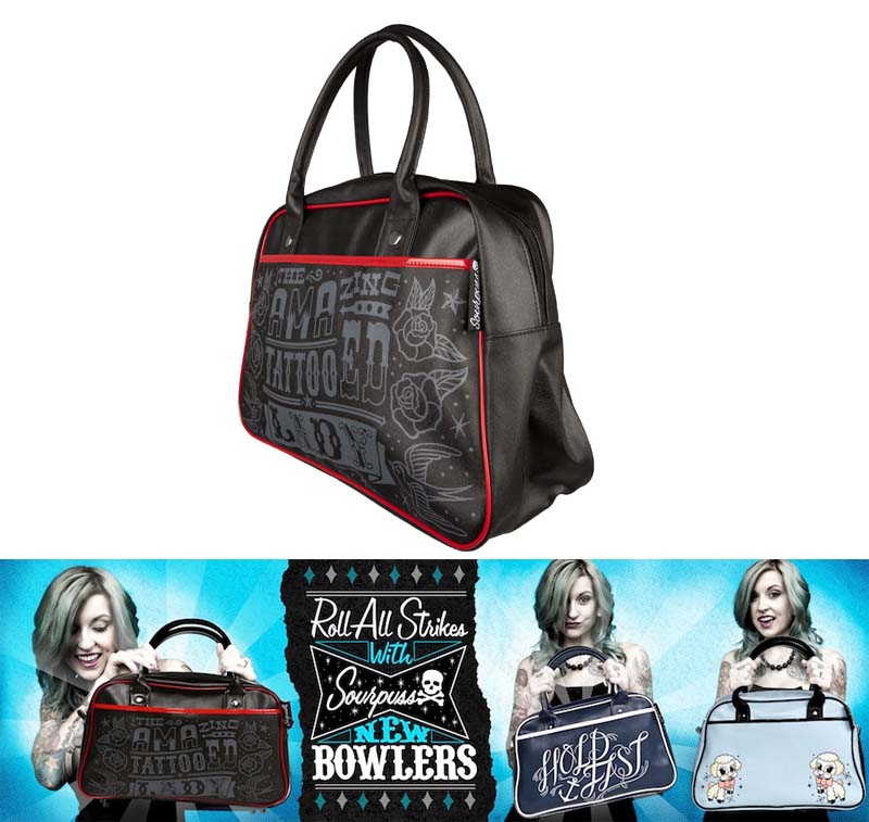 Bowler Purse / Bag by Sourpuss- Tattooed Lady