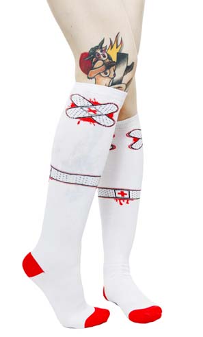 Ouch Over The Knee Socks by Sourpuss