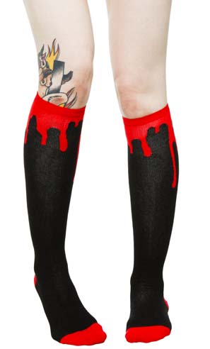 Bloody Hell Over The Knee Socks by Sourpuss