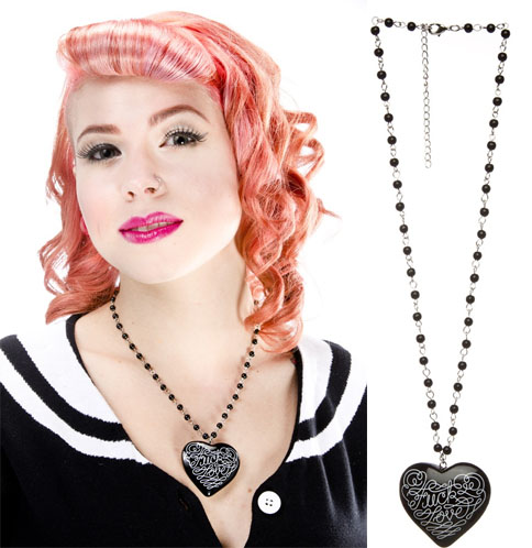 Fuck Love Beaded Necklace by Sourpuss