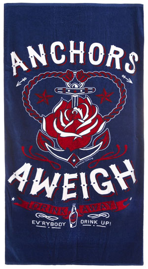 Anchors Aweigh Beach Towel by Sourpuss