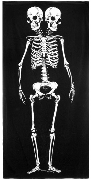 Conjoined Skeleton Beach Towel by Sourpuss
