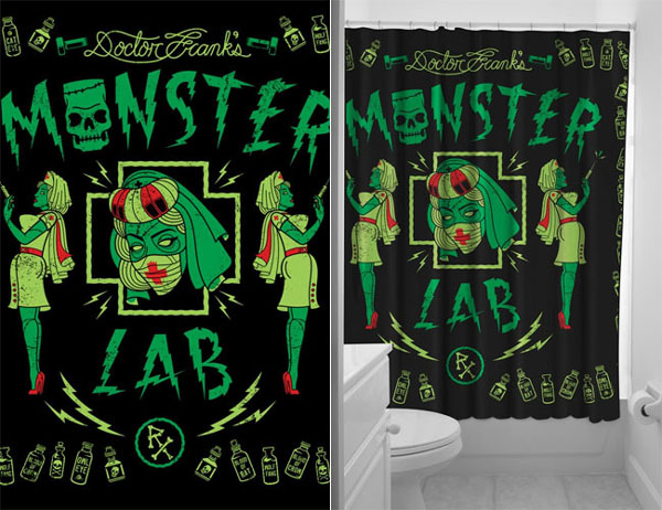 Monster Lab Shower Curtain by Sourpuss