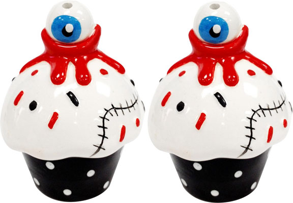 Bloody Eyeball Cupcake Salt/Pepper Shakers by Sourpuss