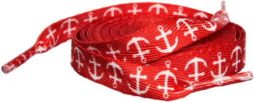 Red Anchor shoe/roller skate laces by Sourpuss