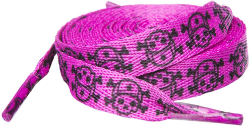Roller Derby Pink Skull shoe/roller skate laces by Sourpuss
