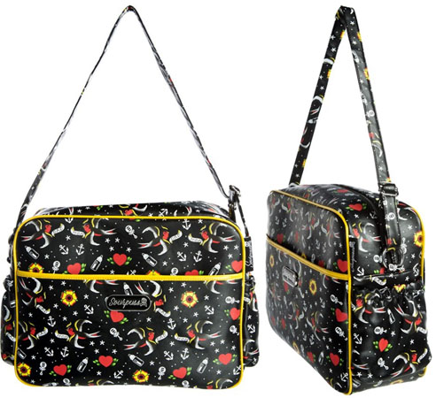 Mom & Dad Tattoo PVC diaper bag by Sourpuss (Can be used as a carry-all!) 