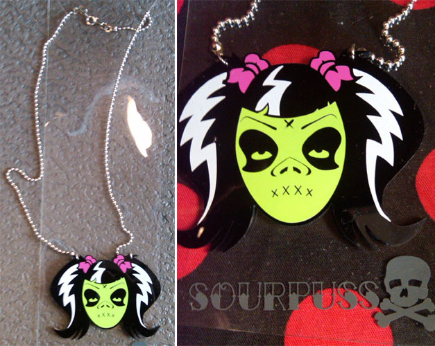 Zombie Girl necklace by Sourpuss - SALE