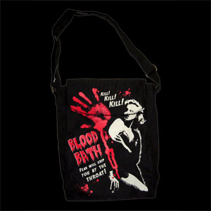 Show product details for Blood Bath canvas carryall bag by Sourpuss