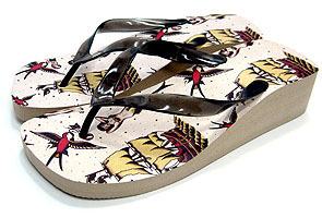 Show product details for Sailor Tattoo platform flip flops
