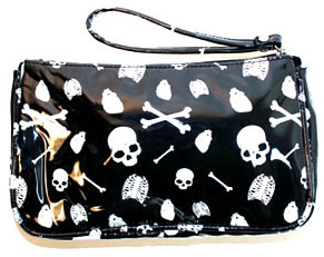 Show product details for Anatomy Wristlet Bag by Sourpuss in BLACK