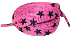 Stars (PINK) shoe/roller skate laces by Sourpuss - SALE