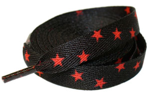 Stars (BLACK) shoe/roller skate laces by Sourpuss - SALE