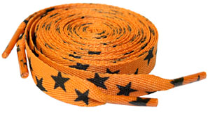 Stars (ORANGE) shoe/roller skate laces by Sourpuss - SALE