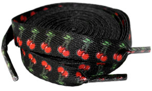Cherries shoe/roller skate laces by Sourpuss - SALE
