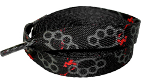 Black Bloody Knuckles shoe/roller skate laces by Sourpuss - SALE