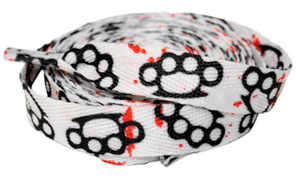Brass Knuckles (WHITE) shoe/roller skate laces by Sourpuss - SALE