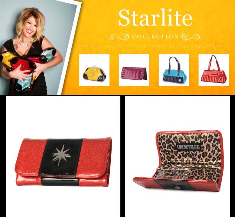 Starlight Wallet by Lux De Ville- BLACK & RED SPARKLE- SALE