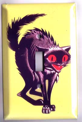 Black Cat light switch plate