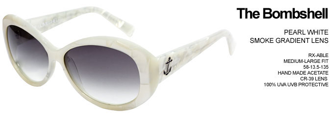Bombshell Sunglasses by Tres Noir- PEARL WHITE