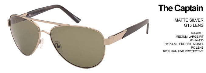 The Captain Sunglasses by Tres Noir- SILVER