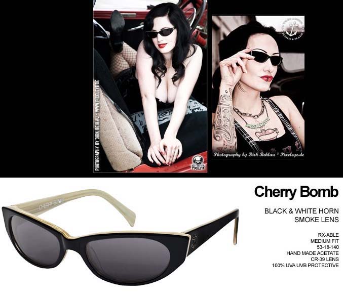 Cherry Bomb Sunglasses by Tres Noir- BLACK & WHITE HORN