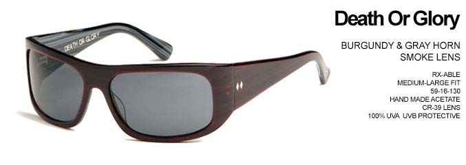 Death Or Glory Sunglasses by Tres Noir- BURGUNDY & GREY HORN