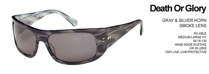Death Or Glory Sunglasses by Tres Noir- GREY & SILVER HORN