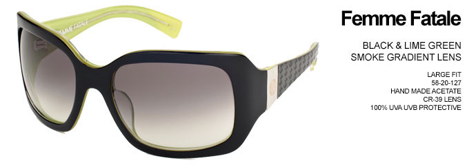 Femme Fatale Sunglasses by Tres Noir- BLACK & LIME