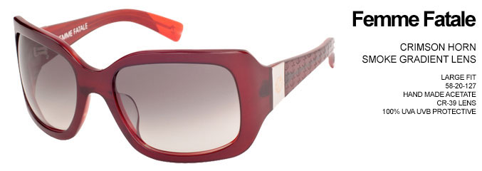 Femme Fatale Sunglasses by Tres Noir- CRIMSON HORN