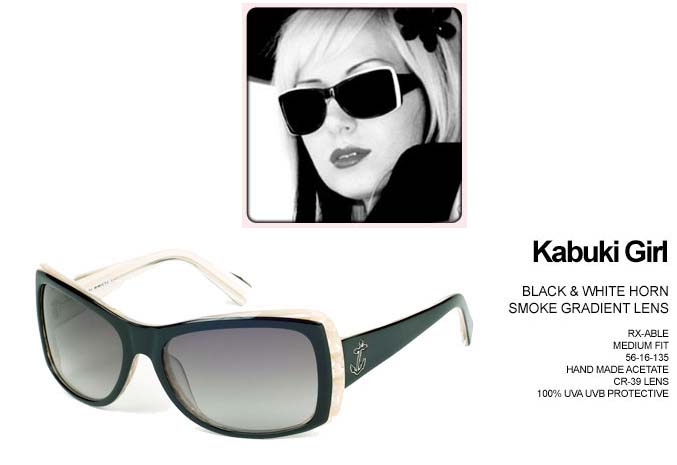 Kabuki Girl Sunglasses by Tres Noir- BLACK & WHITE HORN